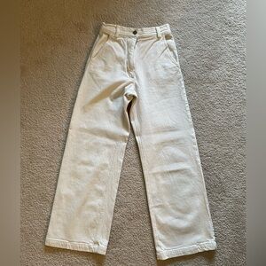 White high waisted straight leg jeans